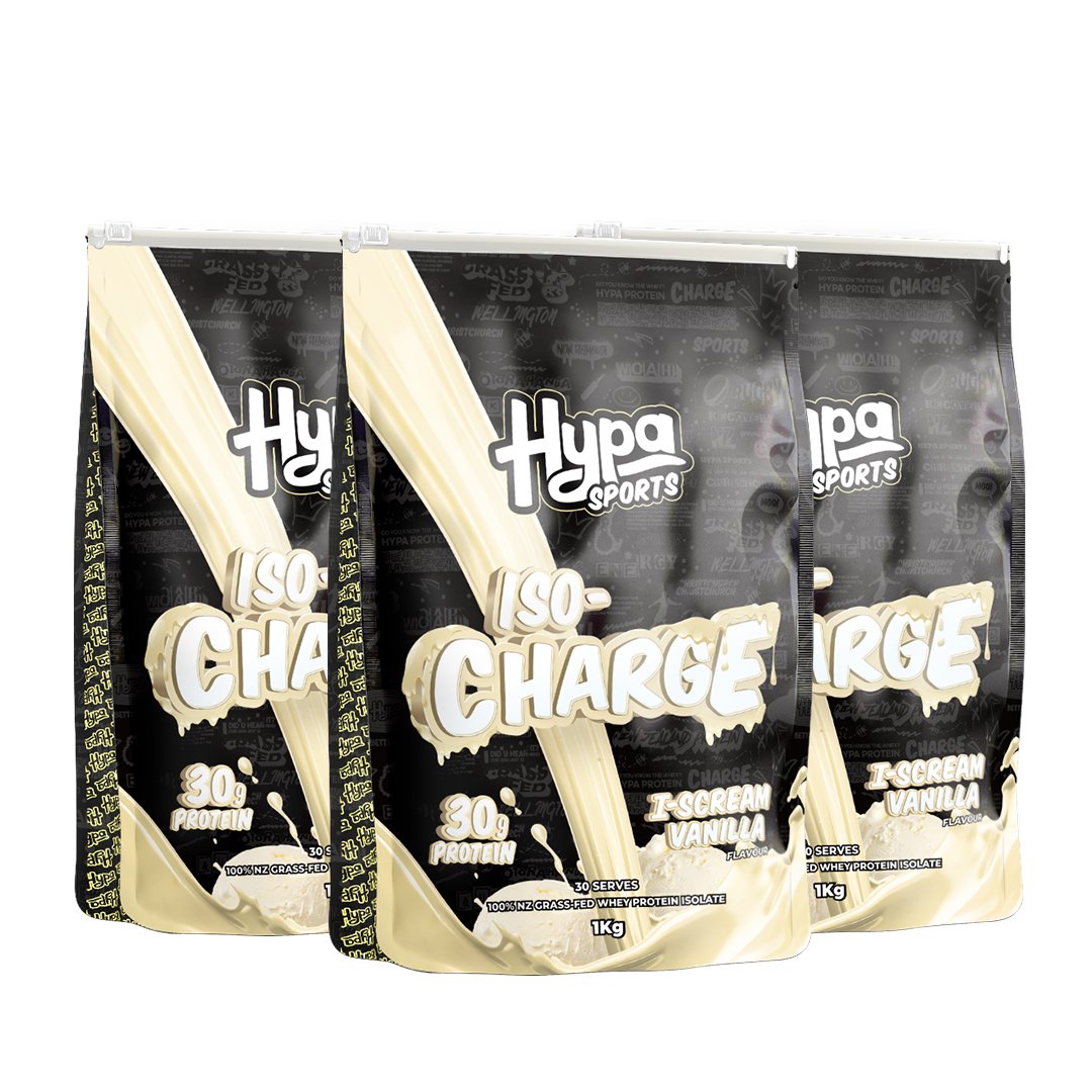 3 x 1KG Hypa Sports Iso-Charge (90 Serves Total) - Hypa Christchurch - Hypa Sports