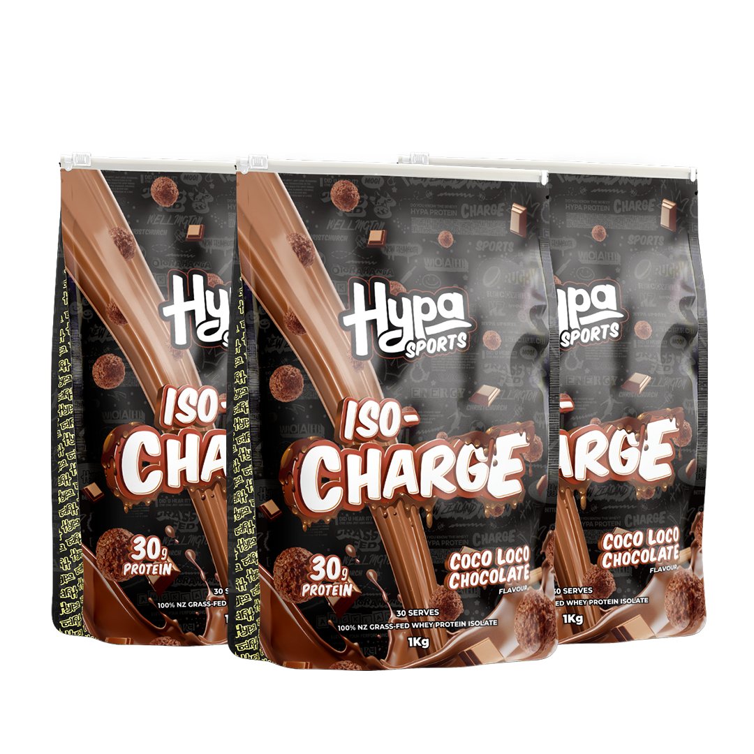 3 x 1KG Hypa Sports Iso-Charge (90 Serves Total) - Hypa Christchurch - Hypa Sports