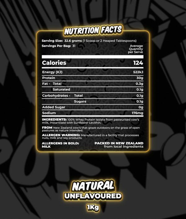 Hypa Sports ISO-Charge Whey Isolate 1kg (30 Serve)