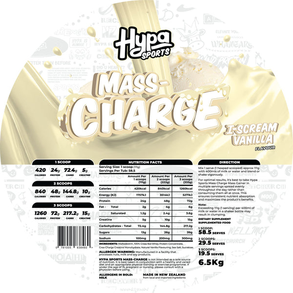 Hypa Mass Charge 6.5kg - Hypa Christchurch - Hypa Sports