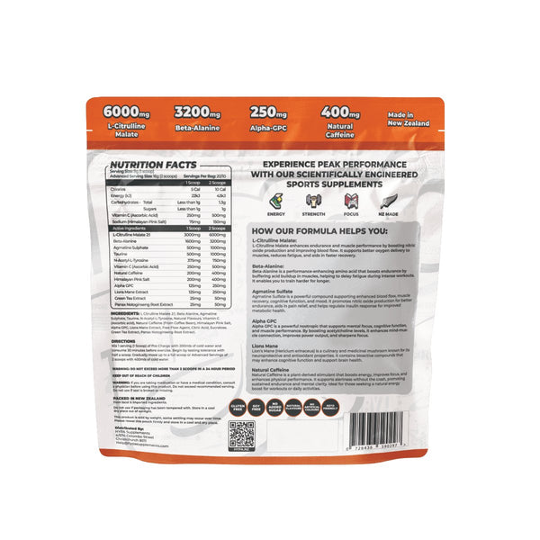 Hypa Sports Pre - Charge 20 Serve Pre Workout - Hypa Christchurch - Hypa Sports