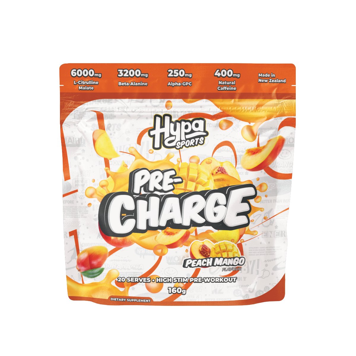 Hypa Sports Pre - Charge 20 Serve Pre Workout - Hypa Christchurch - Hypa Sports