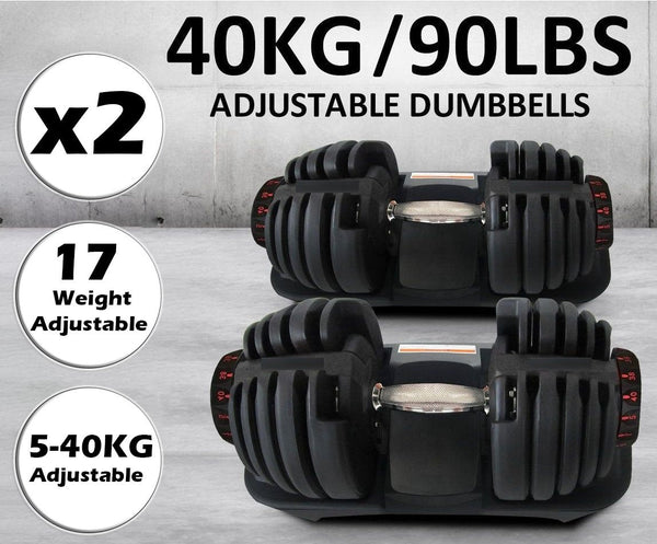 Adjustable Dumbbells 40Kg (PAIR) - Hypa Christchurch - Hypa Christchurch
