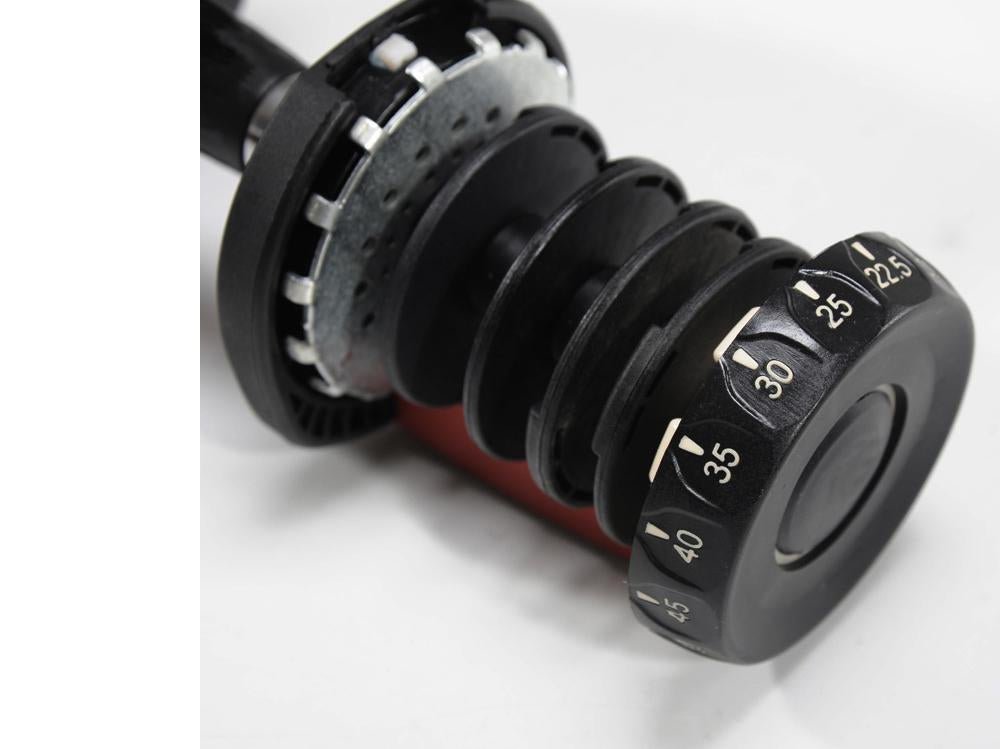 Adjustable Dumbbells Pair Black and Red (48kg total) - Hypa Christchurch - Hypa Christchurch