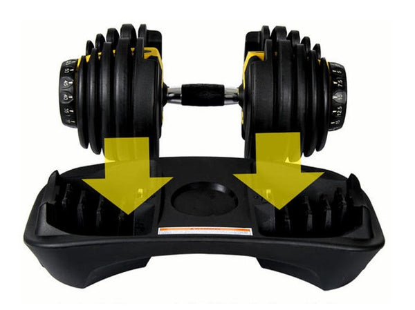 Adjustable Dumbbells Pair Black and Yellow (48kg total) - Hypa Christchurch - Hypa Christchurch