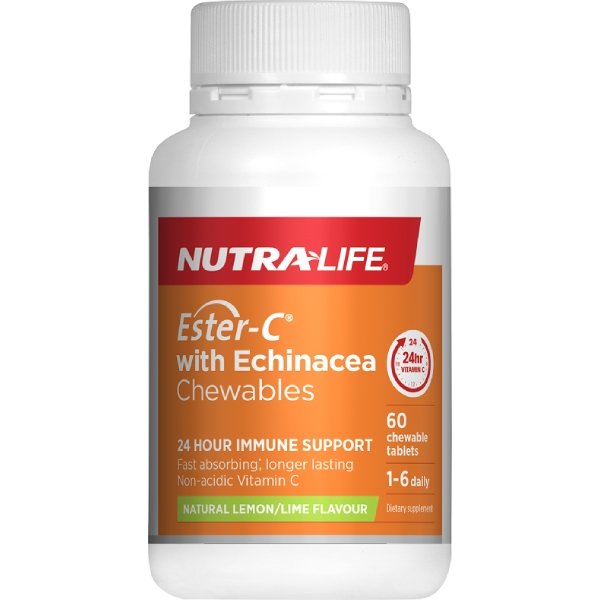 Nutra-Life Ester-C 500mg + Echinacea Chewable 60 Tab - Hypa Christchurch - Nutra-Life