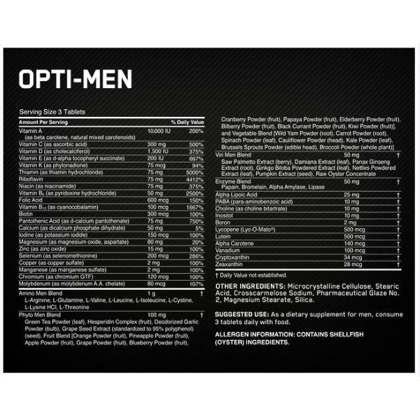 Optimum Nutrition Opti-Men 150tab - Hypa Christchurch - Optimum Nutrition