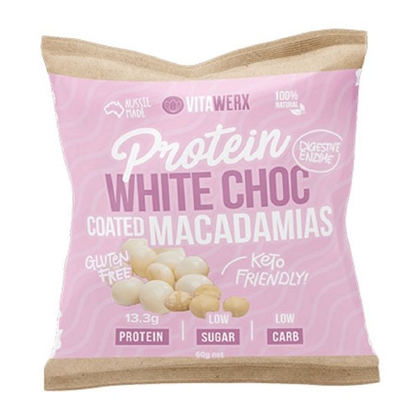 Vitawerx Protein White Choc Coated Nuts - Hypa Christchurch - Vitawerx